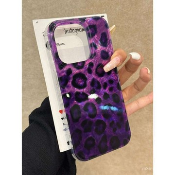 個性紫色豹紋 防摔 適用蘋果iPhone 16 15 14 13 12 11 Pro max XR XS 8 7P手機殼