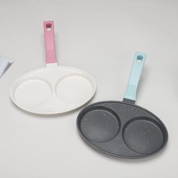 新款家用早餐鍋二孔雞蛋漢堡鍋煎蛋鍋麥飯石平底不粘鍋燃氣