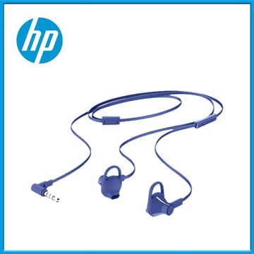 HP 惠普 L型接頭 入耳式線控耳機麥克風 150 藍色