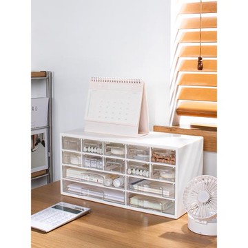 桌面透明亞克力抽屜式收納盒辦公室桌上文具整理柜多層儲物箱