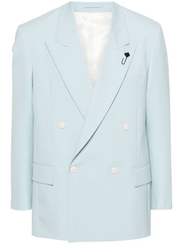 Lardini - double-breasted blazer - men - Polyester/Wool/Elastane/Viscose/Cupro - 50 - Blue