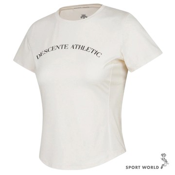 Descente 迪桑特 短袖上衣 女裝 修身 白【運動世界】DS25SSW520302