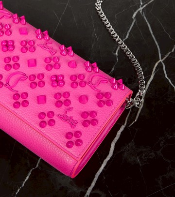 Christian Louboutin Paloma embellished leather wallet on chain