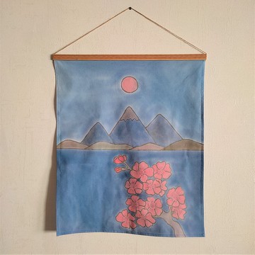 櫻花掛毯掛布牆飾山景
