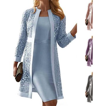 Vest dress women's two-piece suit外套背心連衣裙女兩件套套裝