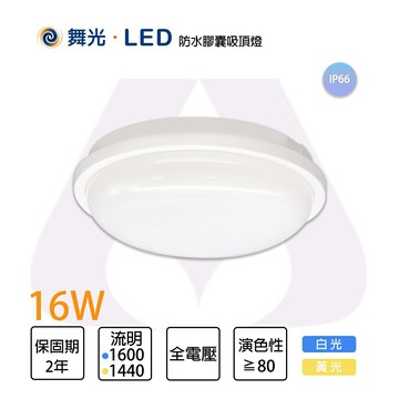 舞光 LED 16W 防水膠囊 吸頂燈 吸壁兩用型 全電壓 日光燈具 白/黃光〖永光照明〗OD-CE16%