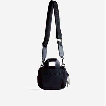 Refined粗針縫帆布小方包-黑色