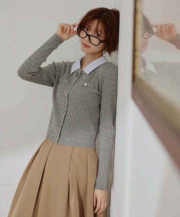 知性立體褶皺中長裙(MM537209)