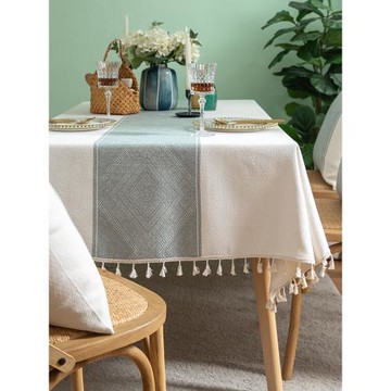 北歐ins風簡約現代餐桌布高級感餐廳客廳茶幾防塵蓋布提花臺布