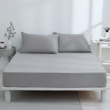 GOODin 床包枕頭套 75 x 53cm 灰色 防水透氣 親膚竹棉