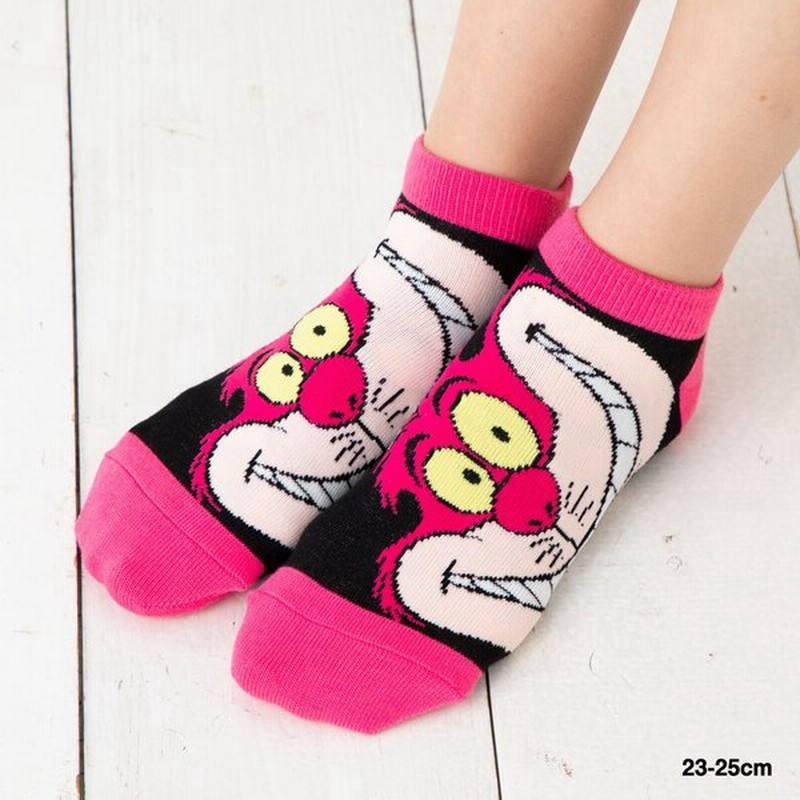 ディズニー チェシャ猫 横フェイス スニーカー丈ソックス 23 25cm レディース くるぶし丈 靴下 アリス 通販 Lineポイント最大0 5 Get Lineショッピング