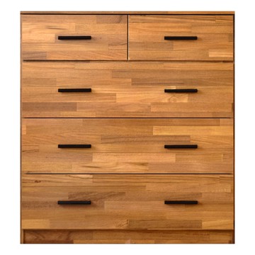 《HOPMA》美背工業風多功能五抽斗櫃 台灣製造 床頭櫃 抽屜櫃 衣物收納櫃 梳妝台邊櫃-拼版柚木