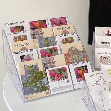 💥桃園出貨💥吧唧展示架收納盒花藝卡片收納架花店花束鮮花收納甲油收納架