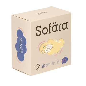 Sofara 舒芙氧 嬰兒3D空氣口罩 0~18個月  30片  1盒  搗蛋貓