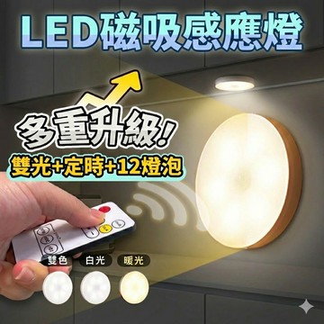 【現貨 免運費！最新遙控 雙光12燈 定時】感應燈 磁吸感應燈 人體感應燈 感應夜燈 小夜燈 暖光白光 LED燈 床頭