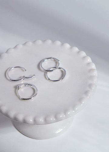 經典圓圈・純銀耳環