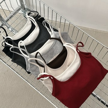 「FOR GIRLS」年度愛穿 假兩件 疊穿撞色小背心bratop（6colors）細肩背心 小可愛 無袖 女上衣