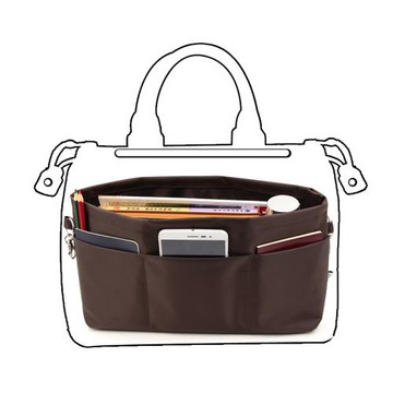 倒梯形包中包中號尼龍帶拉鏈內膽包 女包內包收納包袋中袋整理包