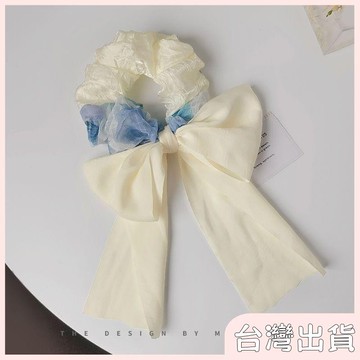 ✨臺灣出貨✨【飾飾如意】超仙蝴蝶結飄帶大腸髮圈少女時尚丸子頭髮繩氣質扎頭皮筋頭繩髮飾