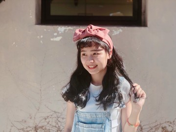 春光裡旅行 玫瑰色 扭結寬版髮帶 ggoomstudio