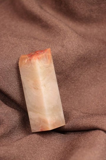 【日好手工刻印・開戶寶寶姓名單章】紅橘色老撾石 D41