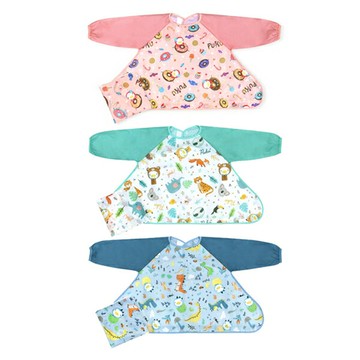 Puku 藍色企鵝 長袖防漏魔吸圍兜(附收納袋)-3色可選【悅兒園婦幼生活館】