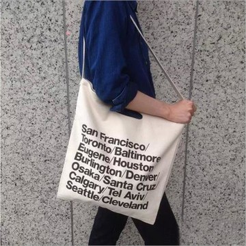 美國AA城市字母名帆布包休閑單肩斜挎時尚女包