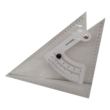 Nationart 方眼勾配定規 30cm 角度0-90度  白色  1個