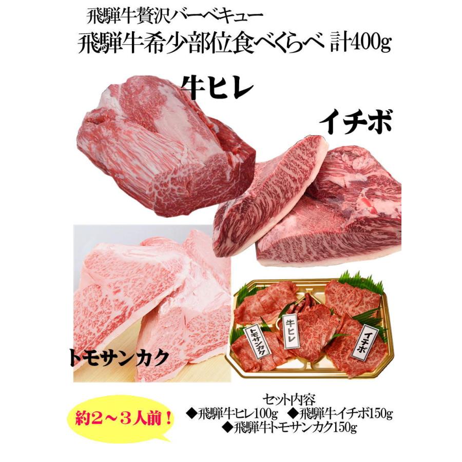 飛騨牛 希少部位 食べくらべ 焼肉セット ヒレ・イチボ・トモサンカク ２〜３人前 最高級 お中元 お歳暮