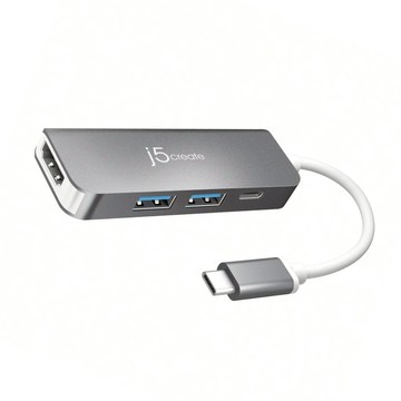 j5create 凱捷國際 USB-C 5合1擴充集線器 JCD371  灰色  1個
