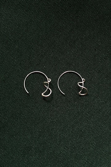 微風耳飾 - 純銀耳環