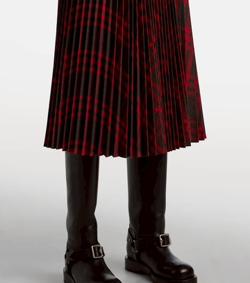 Burberry Burberry Check plissé midi skirt