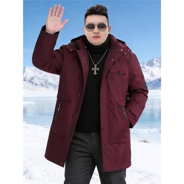 390斤加肥加大碼中長款寬松羽絨服外套冬季胖子男肥佬加厚特大號