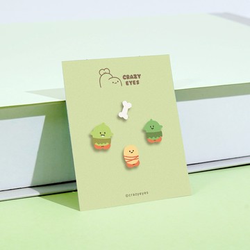 【STORY故事銀飾】CrazyEyes經典系列-瘋狂眼珠造型耳環組-蝦布林款