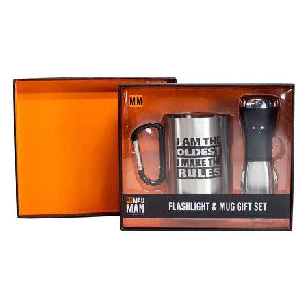 Mad Man I am the Oldest I Make the Rules Mug and Flashlight Gift Set