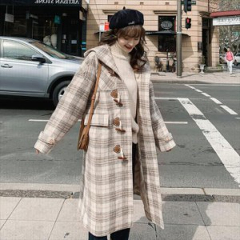 ダッフルコート チェック柄 ロングコート カジュアル系 定番アイテム 大人可愛い ガーリー系 冬 お出かけ 通販 Lineポイント最大1 0 Get Lineショッピング