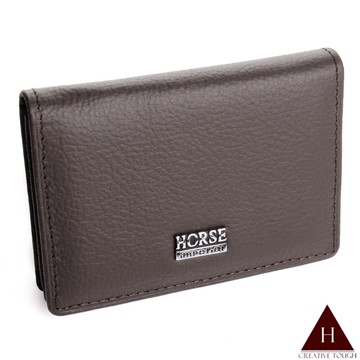 h-cthorse系列深咖啡真皮名片夾(ch022-b02-z)