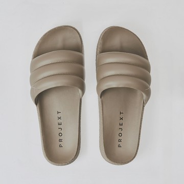 Scooter Slides 抗污、防潑水皮革拖鞋 灰褐色 男 - 灰褐色-41