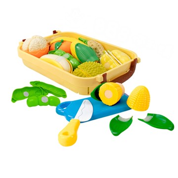 7入水果切切樂(榴槤花生版)(附收納籃+刀盤+砧板)(安全漆ST858A)【888便利購】