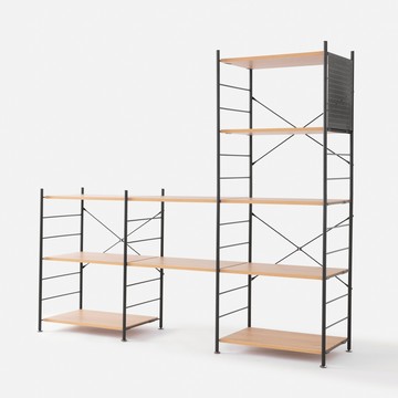 (組合)特力屋 快裝個性化層架 3+5層架套組 含延伸層板2片+洞洞板1片 191x44.5x163cm 書架 收納架 置物架