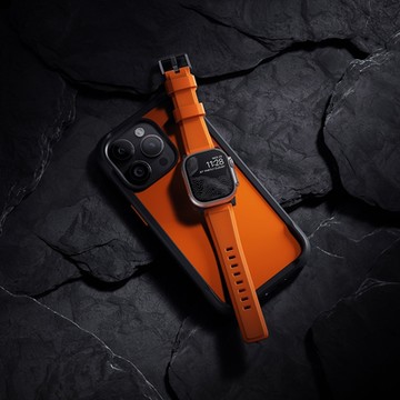 美國NOMAD Apple Watch專用高性能橡膠質感錶帶-49/46/45/44mm-橘黑