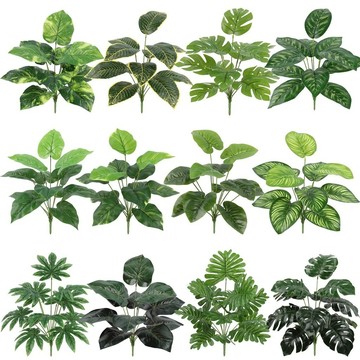 十二頭仿真綠植手感葉仿真龜背葉家居展廳植物墻裝飾攝影拍照綠植 D211