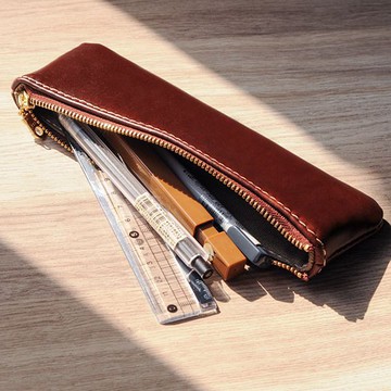 鉛筆盒 | 手工皮件 | 客製作禮物 | 鉻鞣革-拉鍊筆袋