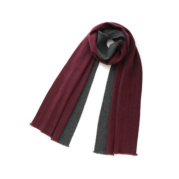 混色羊毛喀什米爾圍巾-酒紅色(數量有限 售完為止)