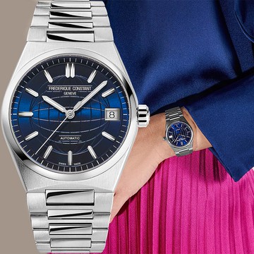 CONSTANT 康斯登 Highlife 海軍藍機械女錶 附贈橡膠錶帶(FC-303N2NH6B)