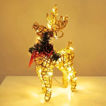 MODACore 摩達客 - 發光小鹿-鐵網麋鹿擺飾含LED30燈