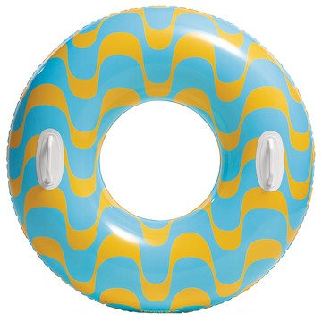 INTEX 旋風帶雙握把游泳圈 直徑91cm  顏色隨機  1個