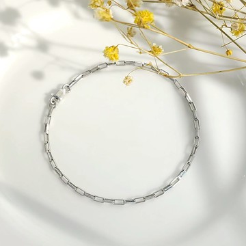 GIUMKA．925純銀手鍊．長方鍊