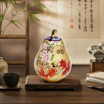 雕金堆線金彩金玉滿堂葫蘆（10吋）