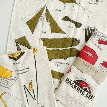 日本 kontex 100%純棉多功能日本棉紗長巾 (露營/登山) - family camp (紅)